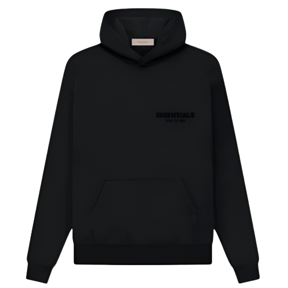 ESSENTIALS FEAR OF GOD SS22 CORE TRACK HOODIE (BLACK LIMO)