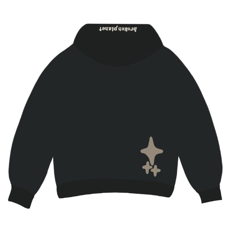 BROKEN PLANET MARKET 'FARSIDE OF THE MOON' HOODIE (SOOT BLACK)