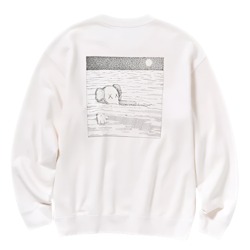 UNIQLO X KAWS UT 2023 BOX COLLAB CREWNECK (WHITE)