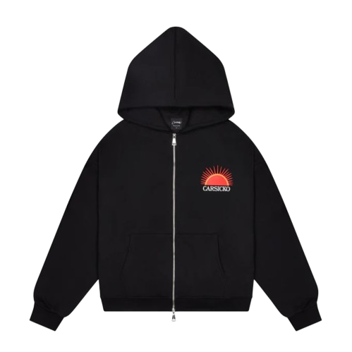 CARSICKO CS SUNDOWN ZIP UP HOODIE (BLACK INFRARED)