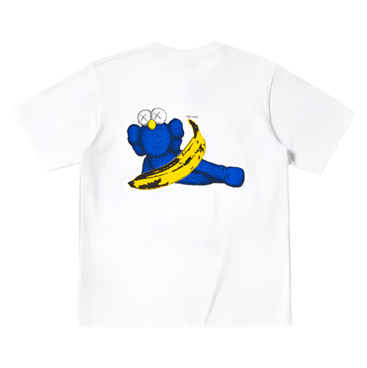 UNIQLO KAWS X WARHOL 2024 COLLAB PEEL HERE GRAPHIC TEE (WHITE)