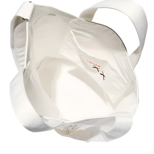 UNIQLO KAWS X WARHOL 2024 COLLAB TWO WAY TOTE BAG (CREAM)