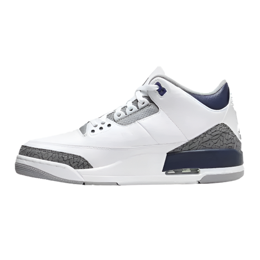 NIKE AIR JORDAN 3 III 'MIDNIGHT NAVY' TRAINERS (WHITE/NAVY)