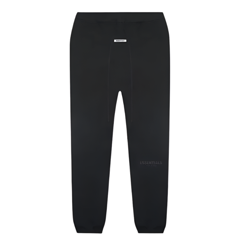 ESSENTIALS FEAR OF GOD FW21 APPLIQUE TRACK JOGGERS (BLACK LIMO)