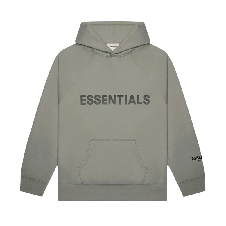 ESSENTIALS FEAR OF GOD FW21 APPLIQUE TRACK HOODIE (GREY MOSS GOAT)
