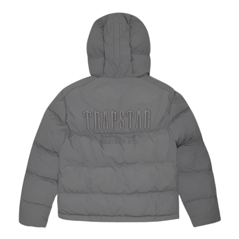 TRAPSTAR AW22/23 DECODED 2.0 HOODED PUFFER (GREY)