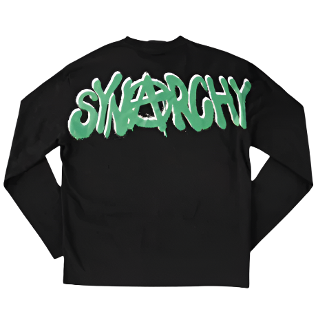 SYNAWORLD SYNARCHY GRAPHIC CREWNECK (BLACK SLIME)