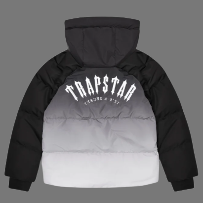 TRAPSTAR AW23 IRONGATE ARCH HOODED PUFFER (BLACK GRADIENT)