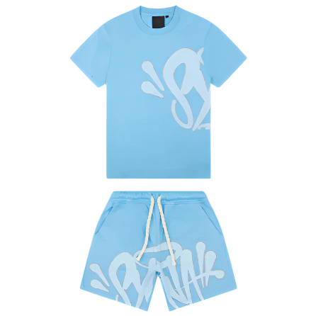 SYNAWORLD SYNA SHORTS & TEE TWINSET (SEA BLUE)