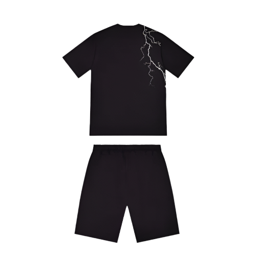 TRAPSTAR IRONGATE T LIGHTNING SHORTS SET (BLACK INFRARED)
