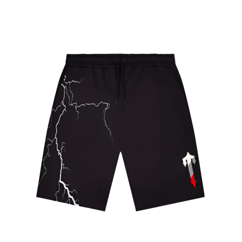 TRAPSTAR IRONGATE T LIGHTNING SHORTS SET (BLACK INFRARED)