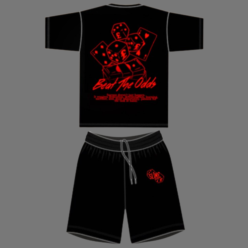 SLIM£ CLOTHING 'BEAT THE ODDS' SHORTS SET (RED THUNDER)