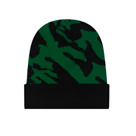 TRAPSTAR JACQUARD DISTORTED T BEANIE (BLACK/GREEN)