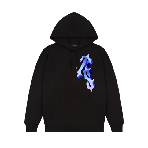 TRAPSTAR 3D TS CHROME GRAPHIC HOODIE (BLACK)