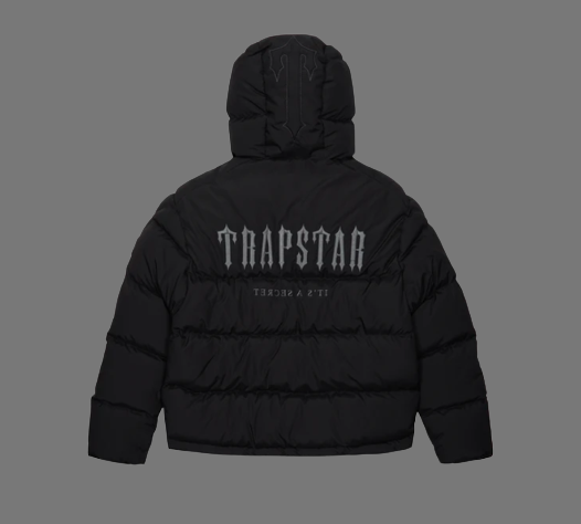 TRAPSTAR AW22/23 DECODED 2.0 HOODED PUFFER (BLACK/GREY)