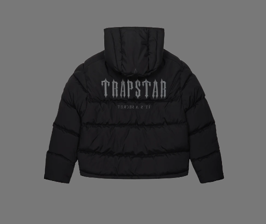 TRAPSTAR AW22/23 DECODED 2.0 HOODED PUFFER (BLACK/GREY)