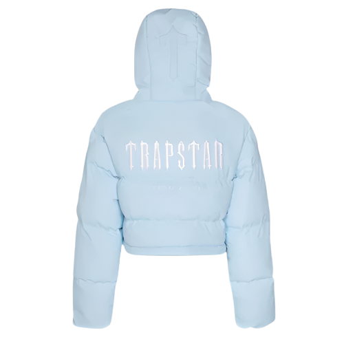 TRAPSTAR AW22/23 WOMEN'S DECODED 2.0 HOODED PUFFER JACKET (SKY BLUE)