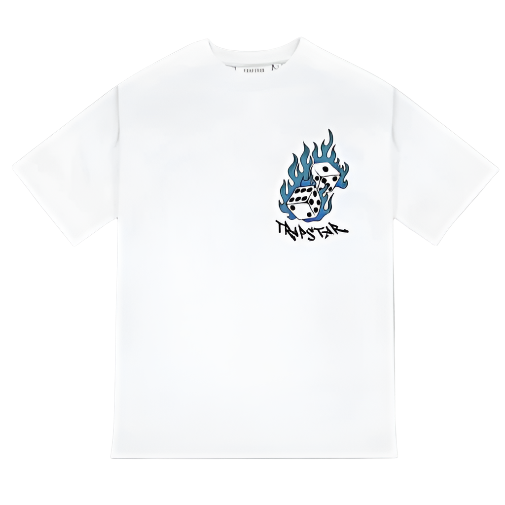 CAMISETA GRÁFICA TRAPSTAR F*CK IT ROLL THE DICE (BLANCO)