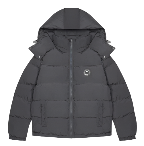 TRAPSTAR IRONGATE DETACHABLE HOODED PUFFER (GREY MATTER)