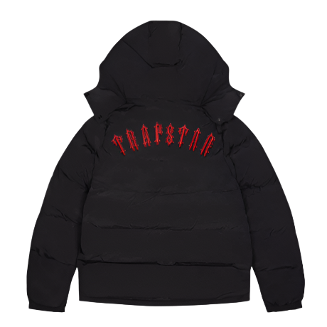 TRAPSTAR IRONGATE DETACHABLE HOODED PUFFER (BLACK INFRARED)