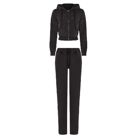 TRAPSTAR IRONGATE BATWING WOMEN'S CROPPED TRACKSUIT (WASHED BLACK)