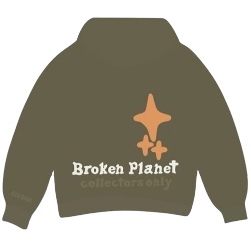 BROKEN PLANET MARKET x KICK GAME 'INFINITE REALITIES' HOODIE (OLIVE GREEN)