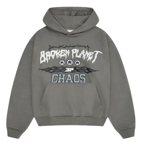 BROKEN PLANET MARKET 'TOTAL CHAOS' HOODIE (GUNMETAL GREY)