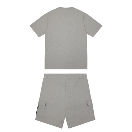 TRAPSTAR IRONGATE T TECH ZIP SHORTS SET (GREY)