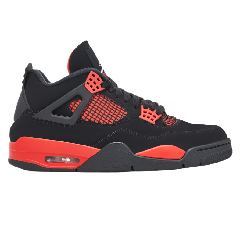 NIKE AIR JORDAN 4 IV 'RED THUNDER' TRAINERS (BLACK/RED)