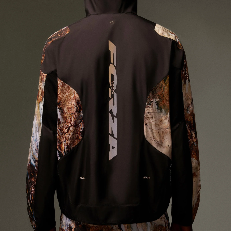 NIKE NOCTA FORZA RUNNING MOUNTAIN WINDBREAKER (BLACK SAFARI CAMO)