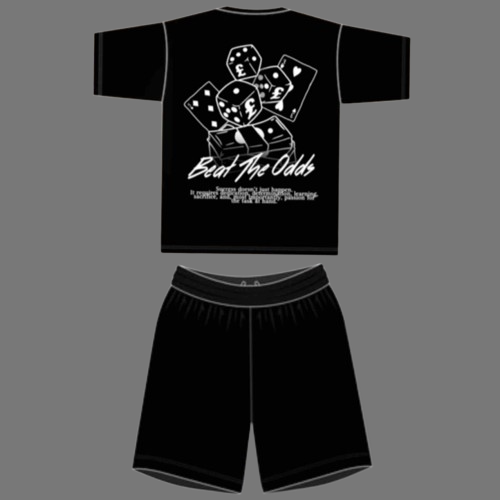 SLIM£ CLOTHING 'BEAT THE ODDS' SHORTS SET (NOIR BLANC)