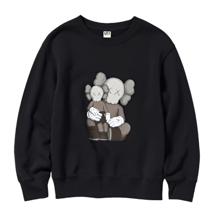 UNIQLO X KAWS UT 2023 COLLAB CREWNECK (BLACK)