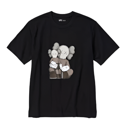 UNIQLO X KAWS UT 2023 COLLAB FATHER & SON GRAPHIC TEE (BLACK)