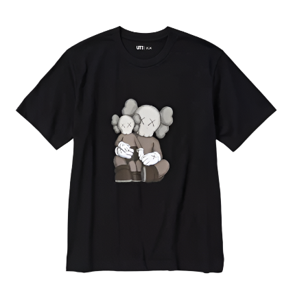 UNIQLO X KAWS KID'S UT 2023 COLLAB FATHER & SON GRAPHIC TEE (BLACK)