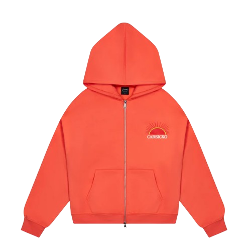 CARSICKO CS SUNDOWN ZIP UP HOODIE (BRIGHT RED)