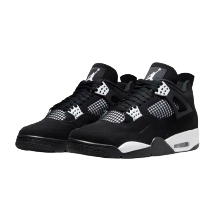 NIKE AIR JORDAN 4 IV 'WHITE THUNDER' TRAINERS (BLACK/WHITE)