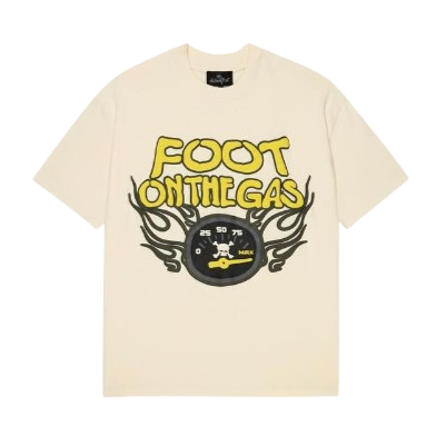 BROKEN PLANET MARKET 'FOOT ON THE GAS' TEE (VANILLA WHITE)