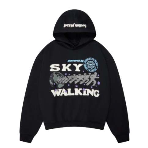 BROKEN PLANET MARKET 'SKY WALKING' HOODIE (MIDNIGHT BLACK)