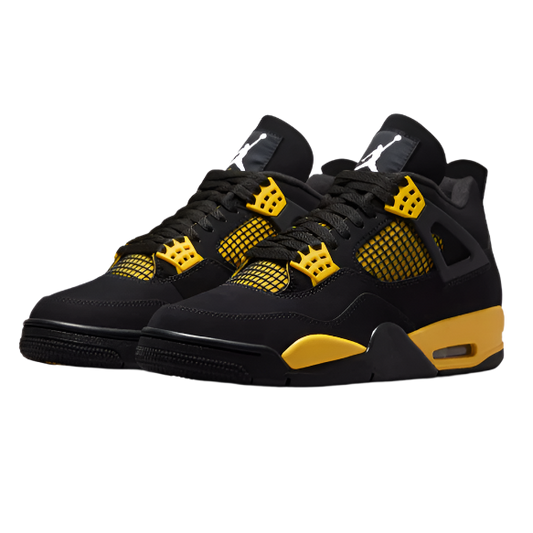 NIKE AIR JORDAN 4 IV 'YELLOW THUNDER' TRAINERS (BLACK/YELLOW)