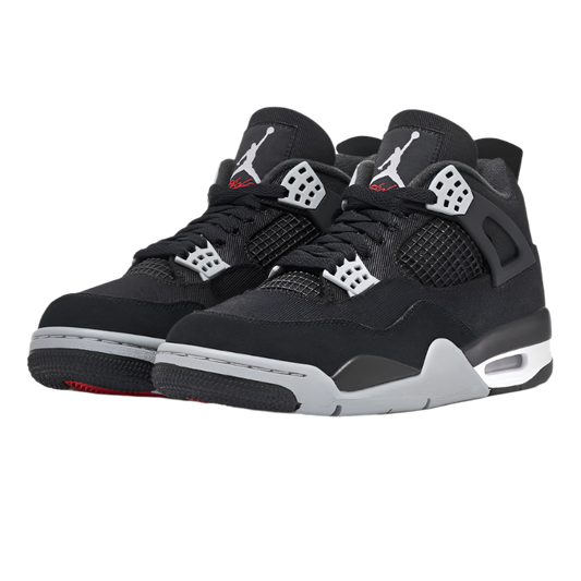 NIKE AIR JORDAN 4 IV SE 'BLACK CANVAS' TRAINERS (BLACK/GREY)