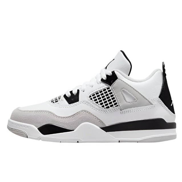 NIKE AIR JORDAN 4 IV 'MILITARY BLACK' TRAINERS (WHITE/BLACK)