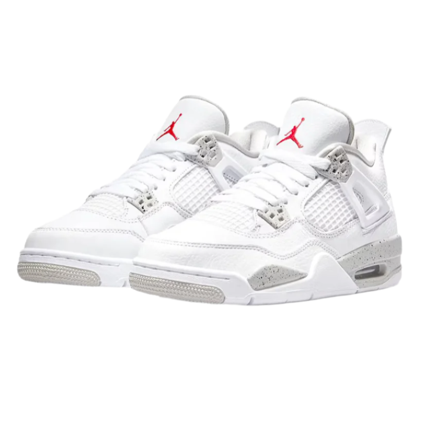 NIKE AIR JORDAN 4 IV 'WHITE OREO' TRAINERS (WHITE/GREY)