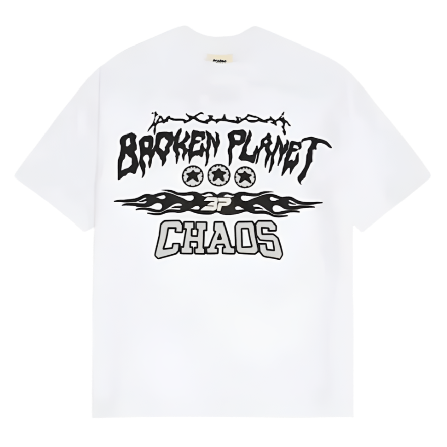 BROKEN PLANET MARKET 'BP TOTAL CHAOS' GRAPHIC TEE (SNOW WHITE)