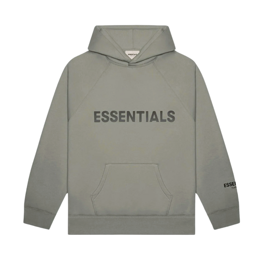ESSENTIALS FEAR OF GOD FW21 APPLIQUE TRACK HOODIE (GREY MOSS GOAT)