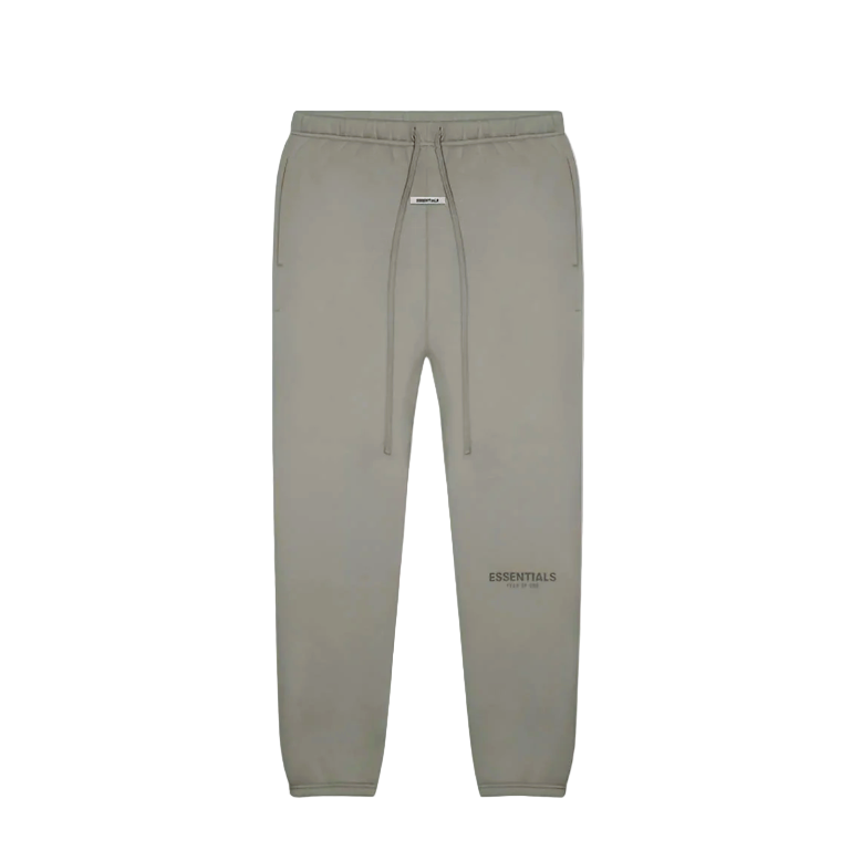ESSENTIALS FEAR OF GOD FW21 APPLIQUE TRACK JOGGERS (GREY MOSS GOAT)