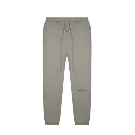ESSENTIALS FEAR OF GOD FW21 APPLIQUE TRACK JOGGERS (GREY MOSS GOAT)