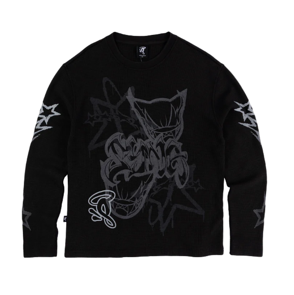 SYNAWORLD DVL WAFFLECREWNECK (BLACKOUT)