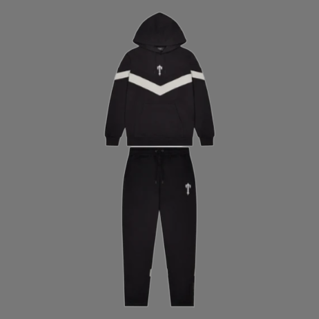 TRAPSTAR V-STRIPE CASHMERE TRACKSUIT (BLACK/GREY)