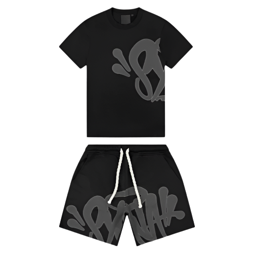 SYNAWORLD SYNA SHORTS & TEE TWINSET (BLACK)