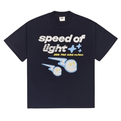 BROKEN PLANET MARKET 'SPEED OF LIGHT' TEE (MIDNIGHT BLACK)